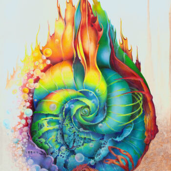 Рисунок под названием "Fusion" - Symona Colina, Подлинное произведение искусства, Карандаш