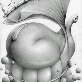 Рисунок под названием "T pot" - Symona Colina, Подлинное произведение искусства, Графит