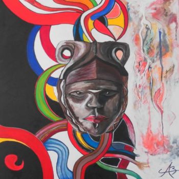 Painting titled "ARLEQUIN" by André Billet, Original Artwork, Oil