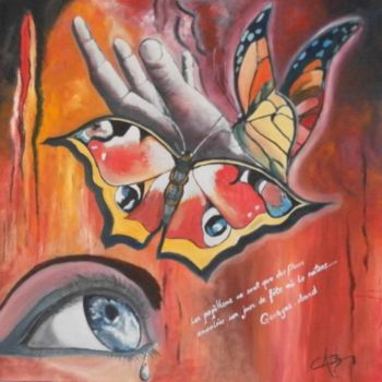 Painting titled "BUtterfly" by André Billet, Original Artwork