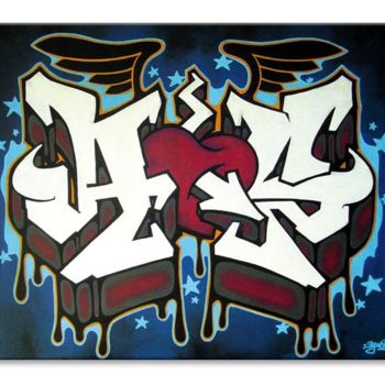 Painting titled "Graffiti Art Déco #…" by Syndrom, Original Artwork, Oil