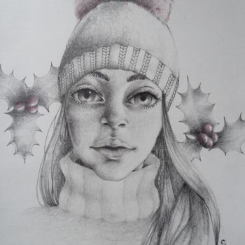 Tekening getiteld "Hiver 2019 1" door Synobbol, Origineel Kunstwerk, Potlood