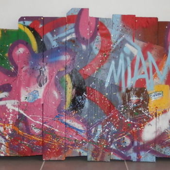 Painting titled "Miam" by Syr, Original Artwork, Spray paint