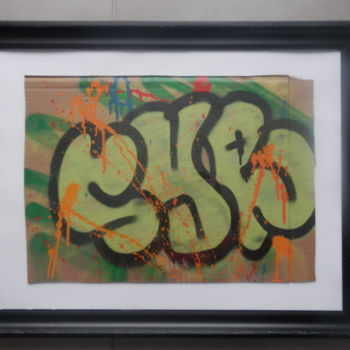 Pintura titulada "Recyclage carton" por Syr, Obra de arte original, Pintura al aerosol