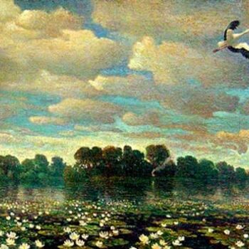 Картина под названием "Озеро Белое" - Syrov, Подлинное произведение искусства