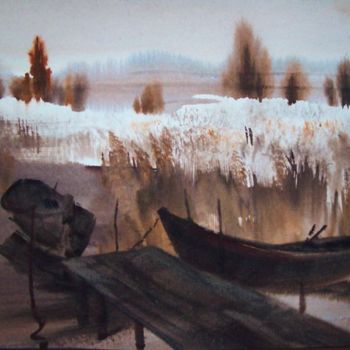 Картина под названием "Скоро зима   Winter…" - Syrov, Подлинное произведение искусства