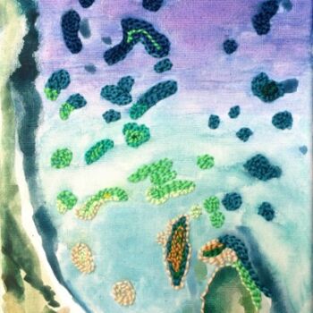 Pintura intitulada "Embroidered Islands…" por Szabrina Maharita, Obras de arte originais, Aquarela