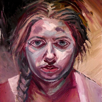 Pintura intitulada "Self portrait" por Szabrina Maharita, Obras de arte originais, Óleo