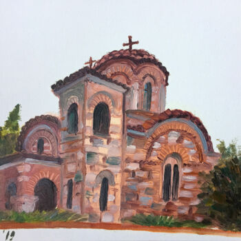 Painting titled "Church 1" by Szabrina Maharita, Original Artwork, Oil