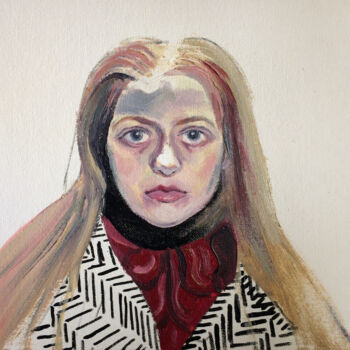 Malarstwo zatytułowany „Self portrait in st…” autorstwa Szabrina Maharita, Oryginalna praca, Olej
