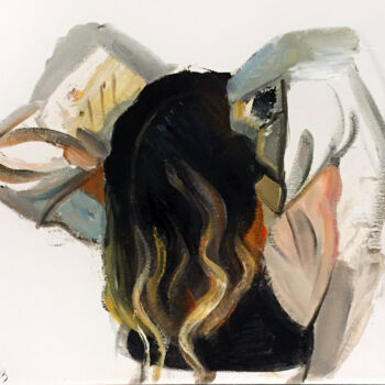 Картина под названием "Shroud XIII." - Szabrina Maharita, Подлинное произведение искусства, Масло Установлен на Деревянная р…