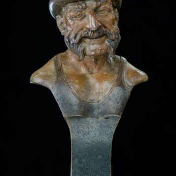 Sculpture titled "Old champ" by Szymon Dajnowicz, Original Artwork, Metals