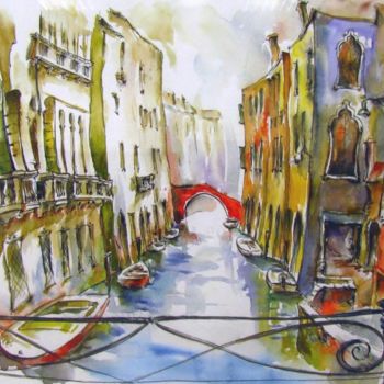 "Cannaregio (Venice)" başlıklı Tablo Zsolt Székelyhidi tarafından, Orijinal sanat, Suluboya Karton üzerine monte edilmiş