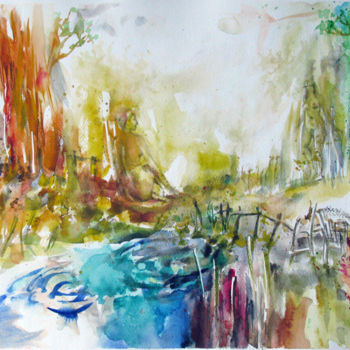 Peinture intitulée "Girls outdoor" par Zsolt Székelyhidi, Œuvre d'art originale, Aquarelle