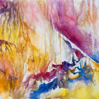 Painting titled "Falling into sin" by Zsolt Székelyhidi, Original Artwork, Watercolor