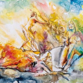 Painting titled "Awakening" by Zsolt Székelyhidi, Original Artwork, Watercolor