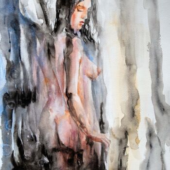 Painting titled "Into the light" by Zsolt Székelyhidi, Original Artwork, Watercolor