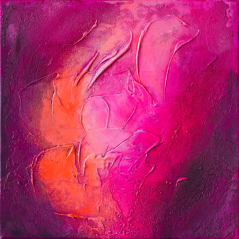 Schilderij getiteld "Magenta feeling III." door Szilvia Banki, Origineel Kunstwerk, Acryl Gemonteerd op Frame voor houten br…