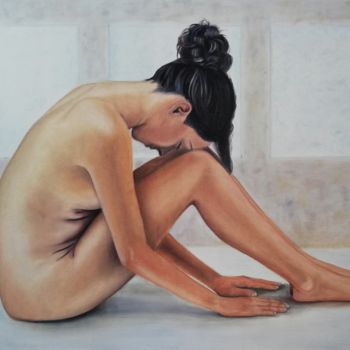 Painting titled "Nude" by Szilvia Németh, Original Artwork, Oil