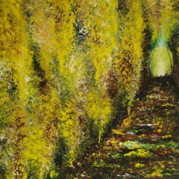 Картина под названием "GOLDEN RAIN PATH" - Renata Maroti, Подлинное произведение искусства, Акрил