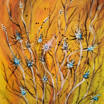 Peinture intitulée "THORN FLOWER" par Renata Maroti, Œuvre d'art originale, Aquarelle