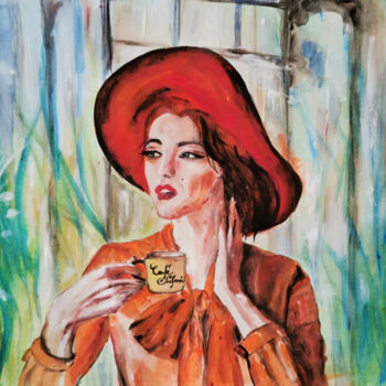Malarstwo zatytułowany „CAFÉ SAFARI” autorstwa Renata Maroti, Oryginalna praca, Tempera
