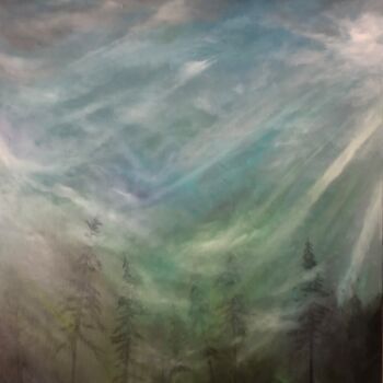 Painting titled "Aurora" by Mara G. Szyp (Szyp.ca), Original Artwork, Oil Mounted on Wood Stretcher frame