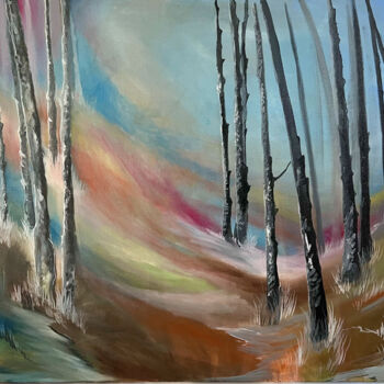 Painting titled "Tranquility" by Mara G. Szyp (Szyp.ca), Original Artwork, Oil Mounted on Wood Stretcher frame