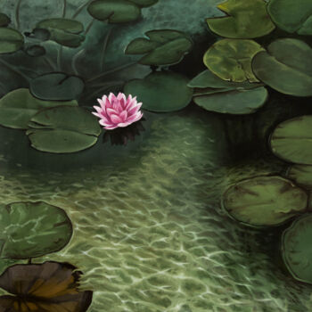 绘画 标题为“Water lily” 由Inna Medvedeva, 原创艺术品, 油