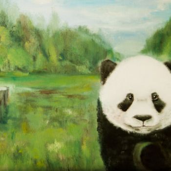 绘画 标题为“Панда” 由Тимур Мирзоев, 原创艺术品, 油