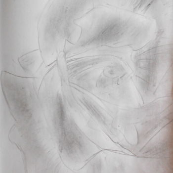 Dessin intitulée "rose" par Tom Schrijver, Œuvre d'art originale, Crayon