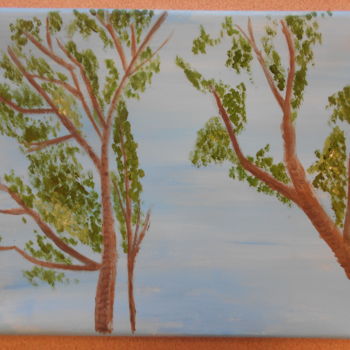 Malerei mit dem Titel "Two trees" von Tom Schrijver, Original-Kunstwerk, Acryl