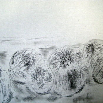 Desenho intitulada "onions" por Tom Schrijver, Obras de arte originais, Lápis