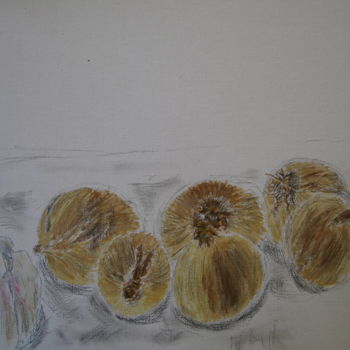 Peinture intitulée "onions" par Tom Schrijver, Œuvre d'art originale, Acrylique