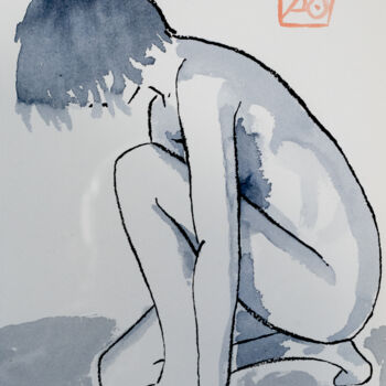 Schilderij getiteld "étude à l'encre 202…" door Tato, Origineel Kunstwerk, Inkt