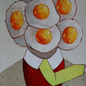 Painting titled "Egg boy on a very w…" by Ta Byrne, Original Artwork, Oil
