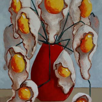 Pintura titulada "Egg flowers" por Ta Byrne, Obra de arte original, Oleo