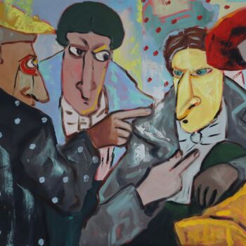 Painting titled "Conspirators, you s…" by Ta Byrne, Original Artwork, Oil