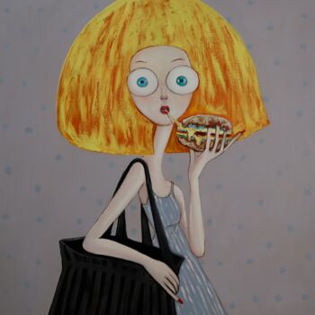 Pintura titulada "Burger Queen" por Ta Byrne, Obra de arte original, Oleo