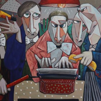 Peinture intitulée "Conspirators plotti…" par Ta Byrne, Œuvre d'art originale, Huile