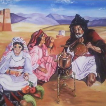 Pittura intitolato "femme marocian" da Tabai, Opera d'arte originale