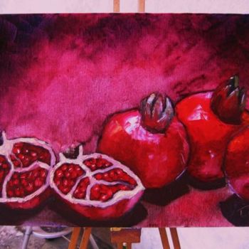 Painting titled "pommegranates" by Ovidiu Alexandru Tabara, Original Artwork