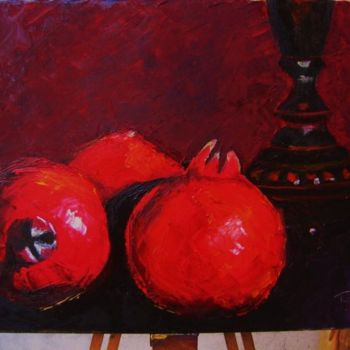 Painting titled "pommegranates" by Ovidiu Alexandru Tabara, Original Artwork