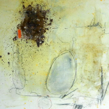 Картина под названием "Kleines Orange" - Roland Hoelderle, Подлинное произведение искусства, Акрил