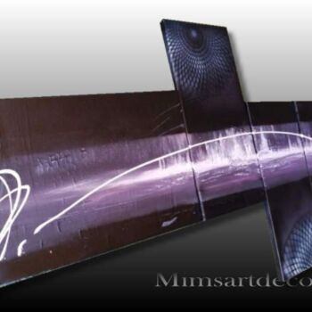 Painting titled "Tableau abstrait mo…" by Mimsartdeco, Original Artwork, Acrylic Mounted on Wood Stretcher frame