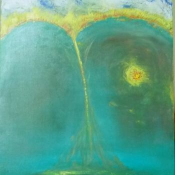 Peinture intitulée "Cyclone...L'oeil" par Jacques Teboul, Œuvre d'art originale, Huile