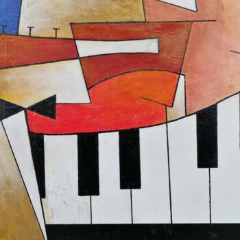 Peinture intitulée "Jazz band" par Alain Courte, Œuvre d'art originale, Acrylique Monté sur Châssis en bois