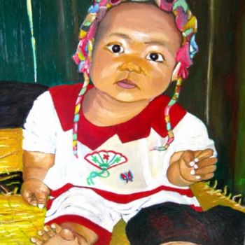 Painting titled "Enfant du monde" by Tablogduperrier, Original Artwork, Oil