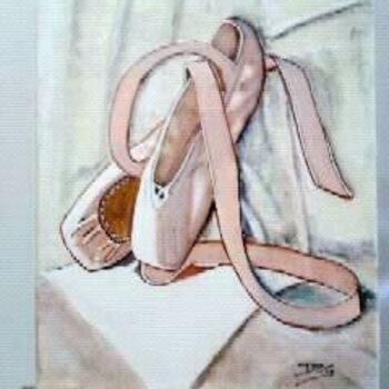 Peinture intitulée "les chaussons de da…" par Tablogduperrier, Œuvre d'art originale, Huile
