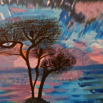 Peinture intitulée "n°57 "L'arbre mysté…" par Les Lumières De Ma Vie, Œuvre d'art originale